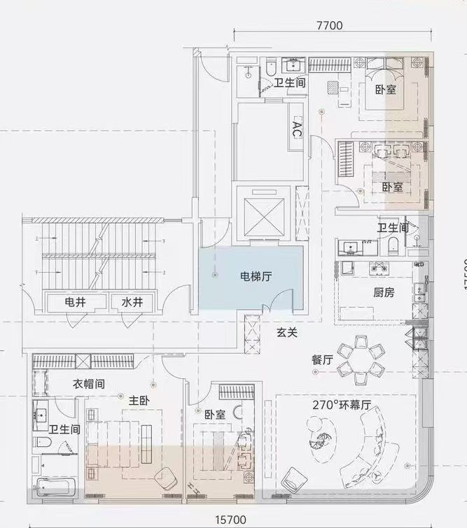 保利沙湖嘉瑞四房两厅三卫175㎡户型图