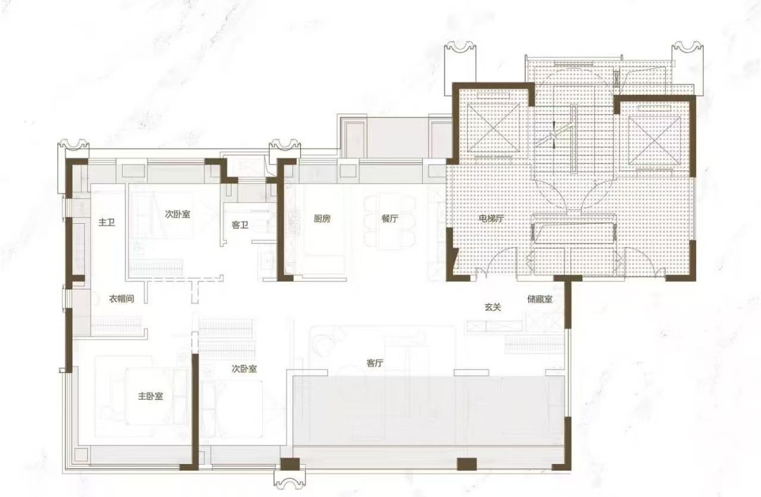 大华锦绣年华四室两厅两卫143㎡户型图