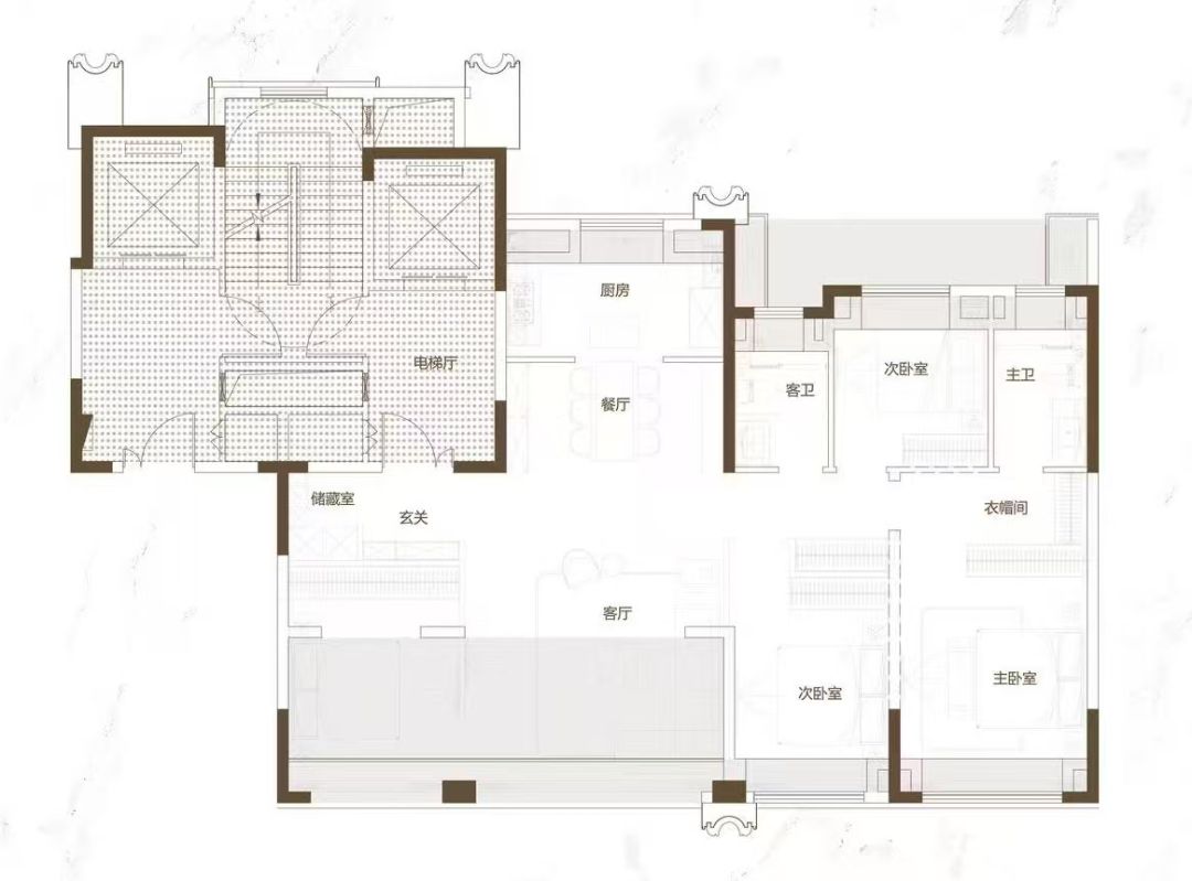 大华锦绣年华四室两厅两卫136㎡户型图