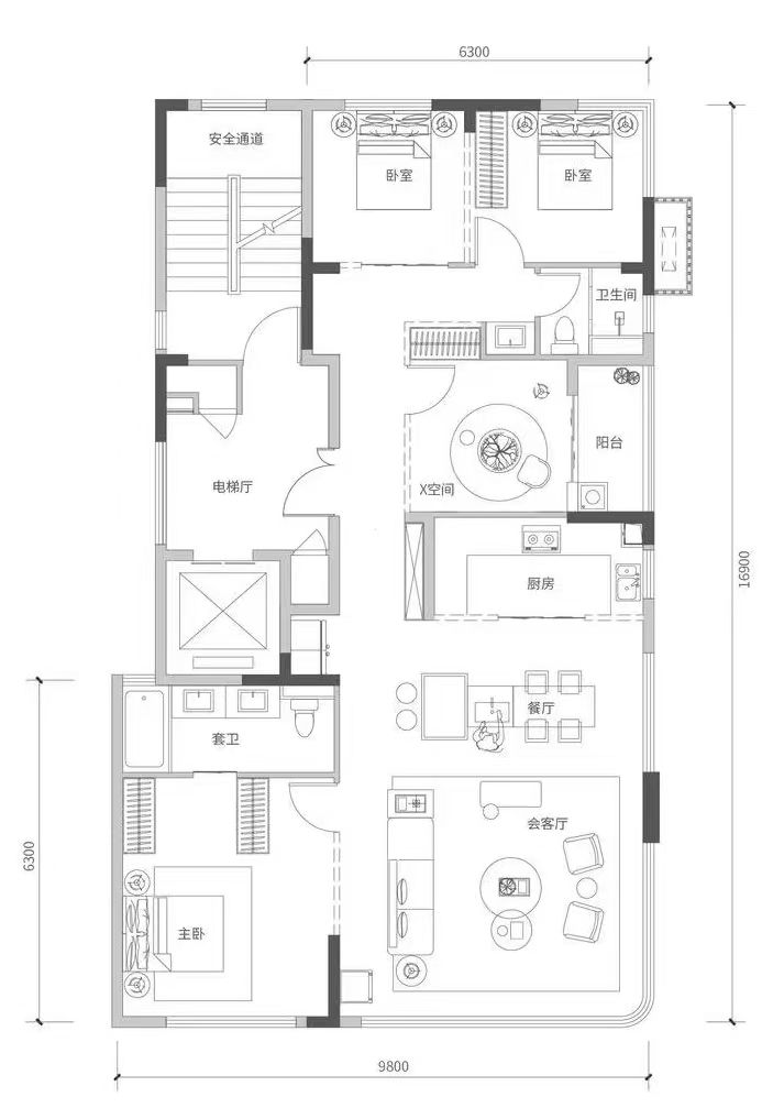 天创.元萃四房两厅两卫