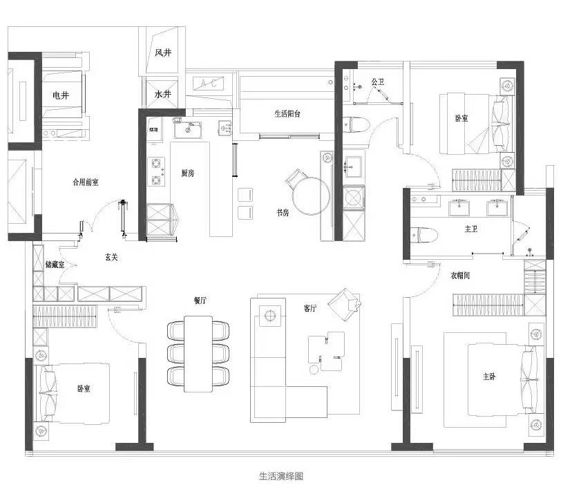 招商.紫荆府四房两厅两卫