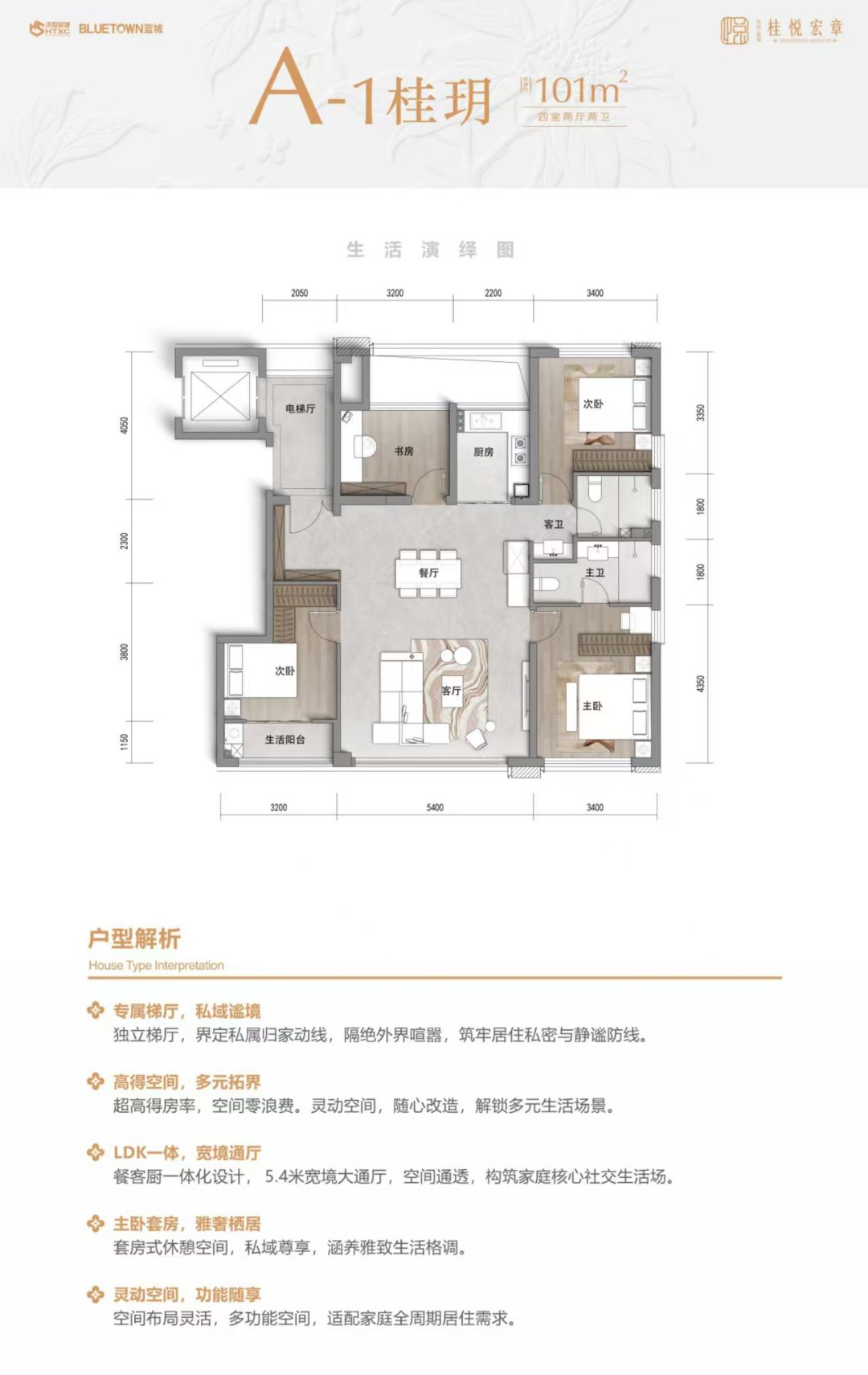 洪投蓝城.桂悦宏章四室两厅两卫