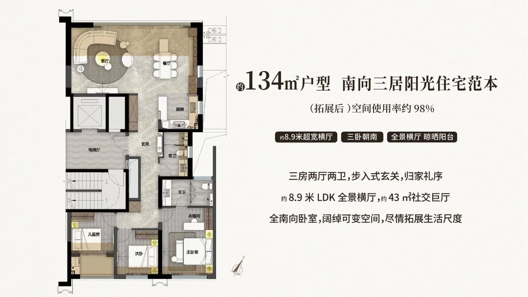 大华锦绣年华三室两厅两卫